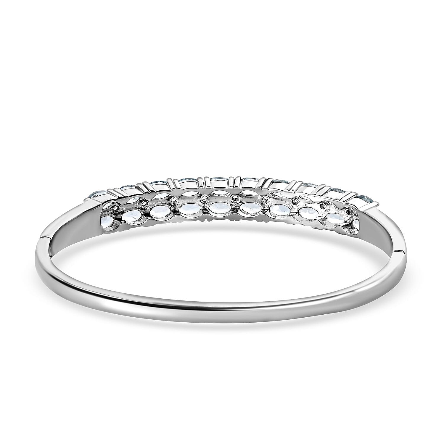 EverTrue Skyblue Topaz &amp; Natural Zircon Bangle (Size - 7.5) 10.97 Ct. 7282983 5