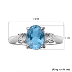 Skyblue Topaz and White Topaz Ring in Sterling Silver 2.03 Ct.