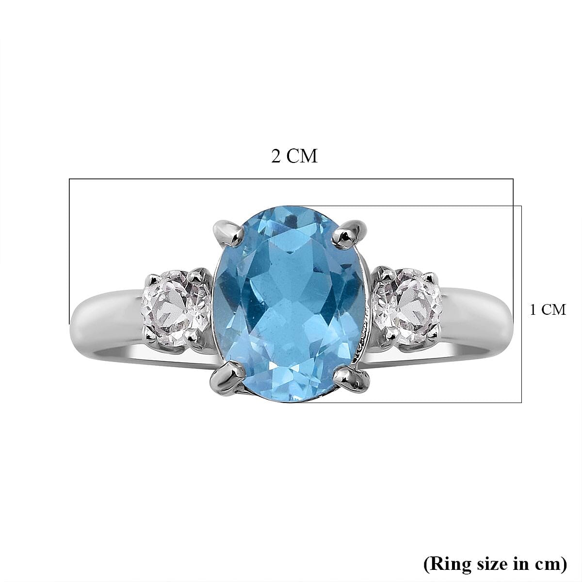 Skyblue Topaz and White Topaz Ring in Sterling Silver 2.03 Ct. 7010658 6