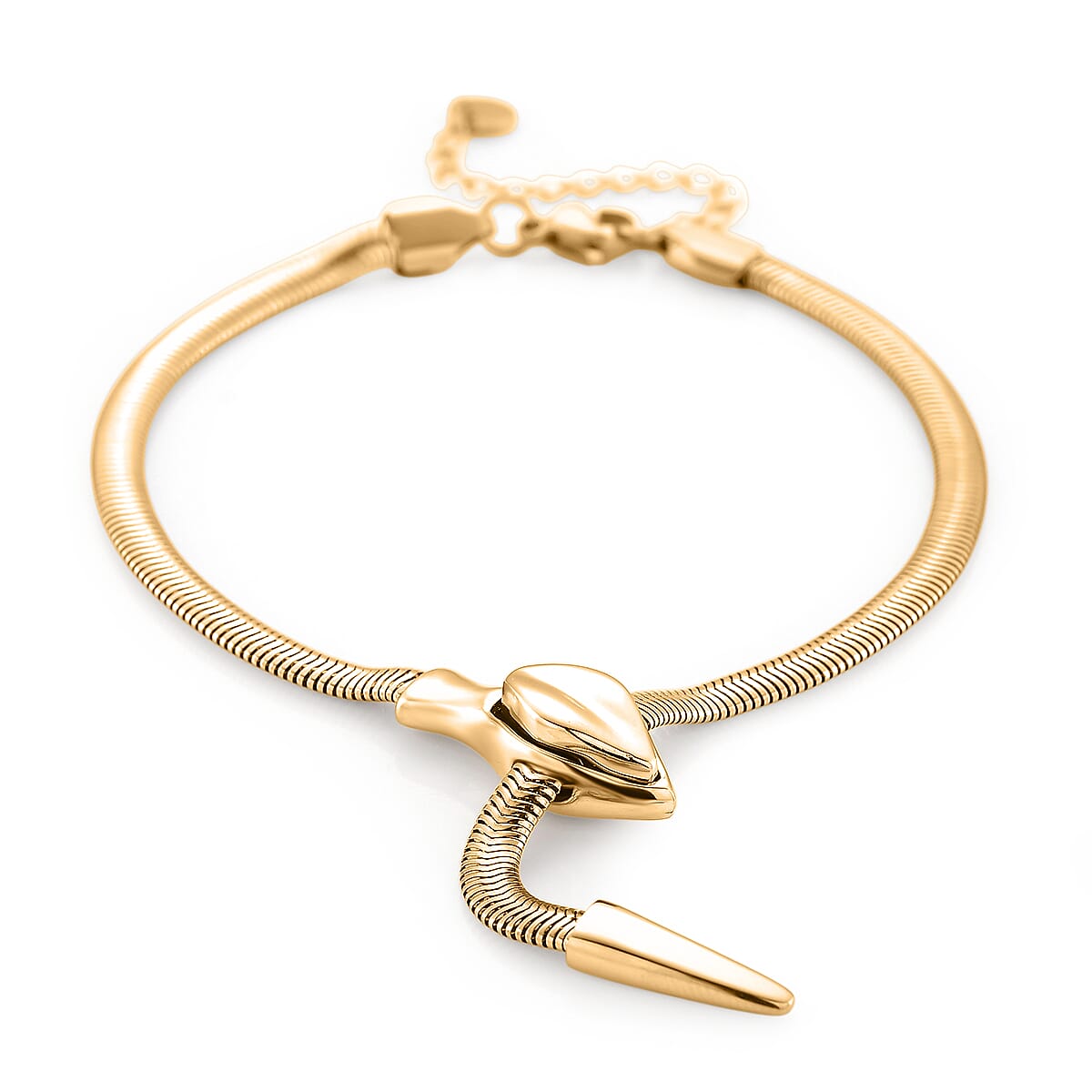 Sleek Snake Bracelet (Size - 9) in Yellow Gold Tone V32514614 0