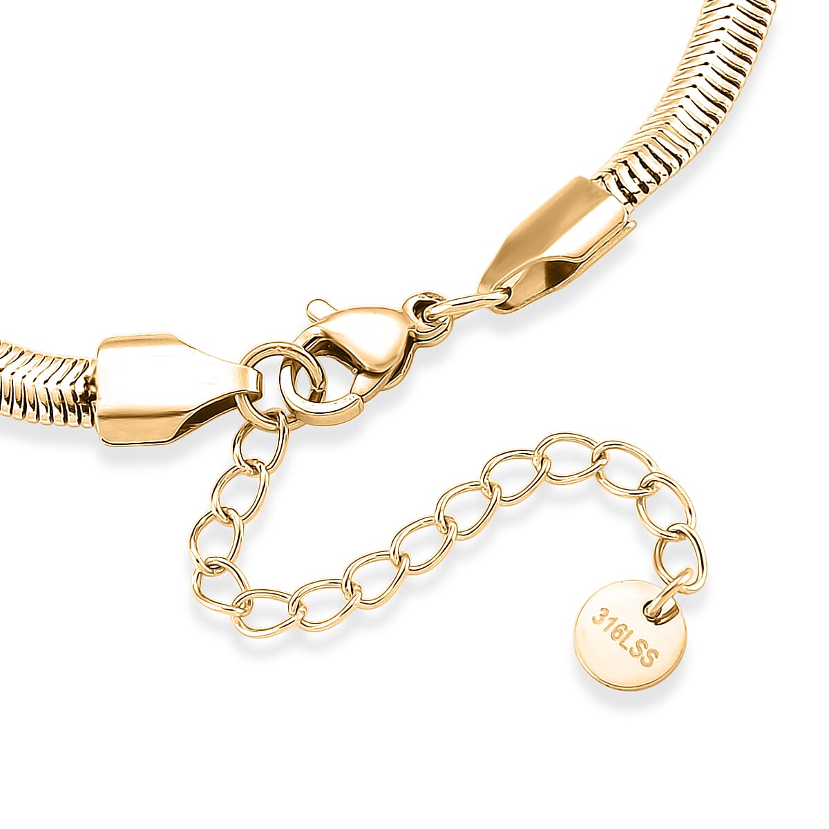 Sleek Snake Bracelet (Size - 9) in Yellow Gold Tone V32514614 5