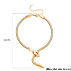 Sleek Snake Bracelet (Size - 9) in Yellow Gold Tone