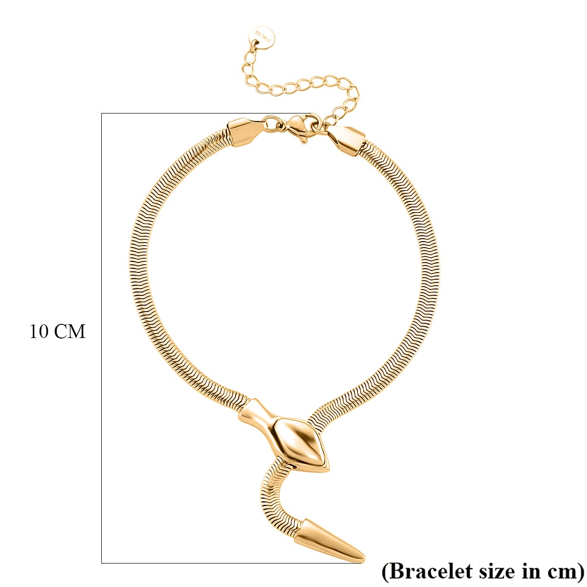 Sleek Snake Bracelet (Size - 9) in Yellow Gold Tone V32514614 6