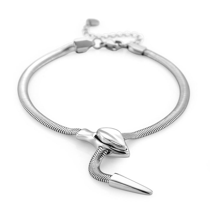 Sleek Snake Bracelet (Size - 9) in Silver Tone V32621992 1