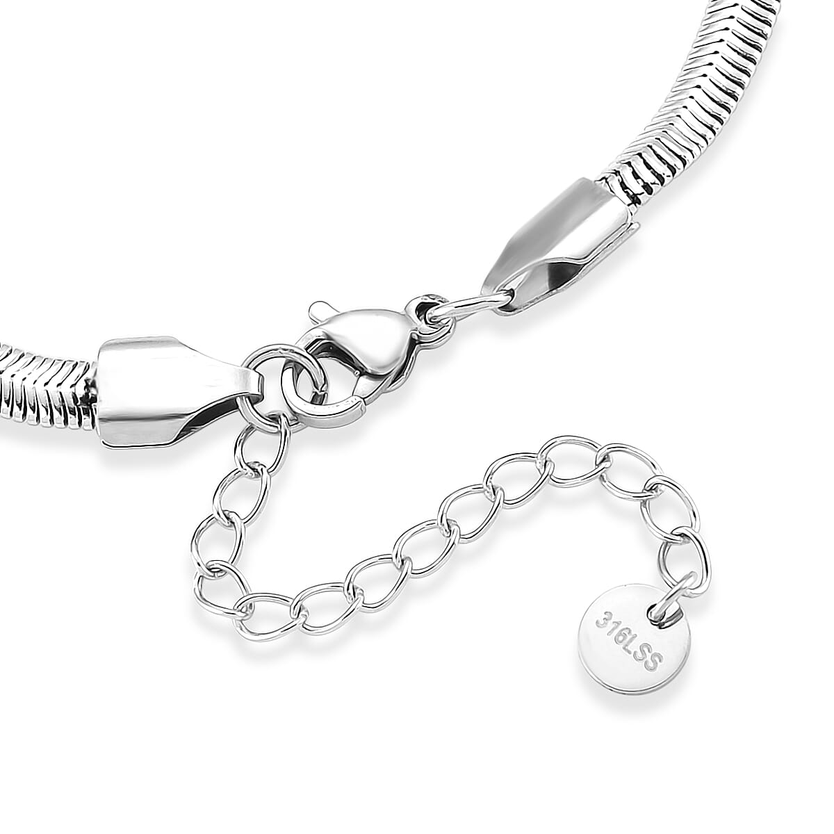 Sleek Snake Bracelet (Size - 9) in Silver Tone 8272578 5
