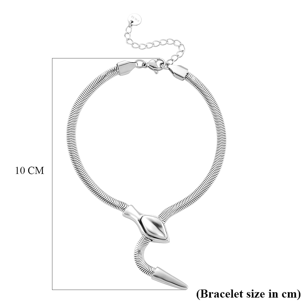 Sleek Snake Bracelet (Size - 9) in Silver Tone 8272578 6