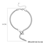 Sleek Snake Bracelet (Size - 9) in Silver Tone