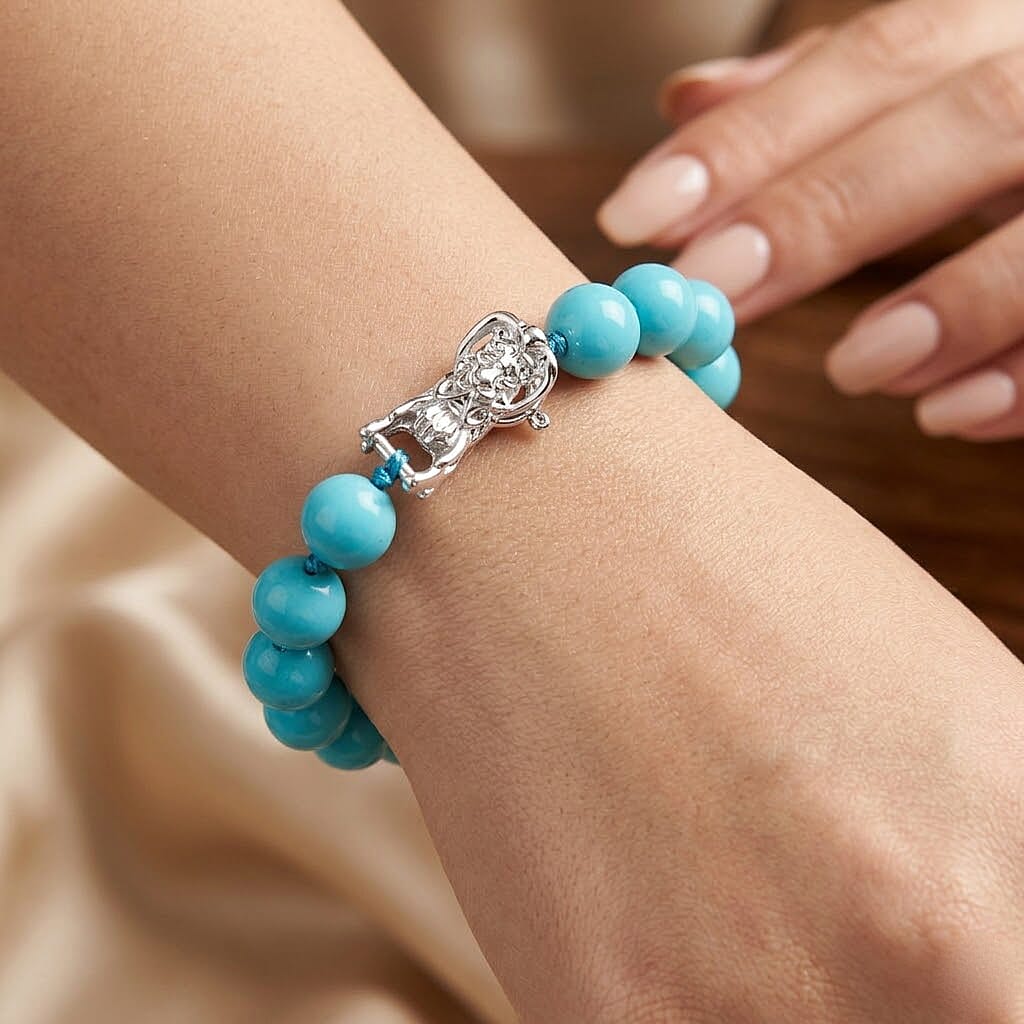 Sleeping Beauty Color Shell Pearl Beads Bracelet (Size - 7.5) 100.00  Ct. 8360049 2