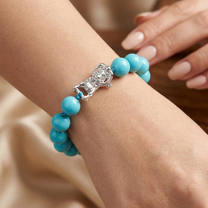 Sleeping Beauty Color Shell Pearl Beads Bracelet (Size - 7.5) 100.00  Ct. 8360049 2
