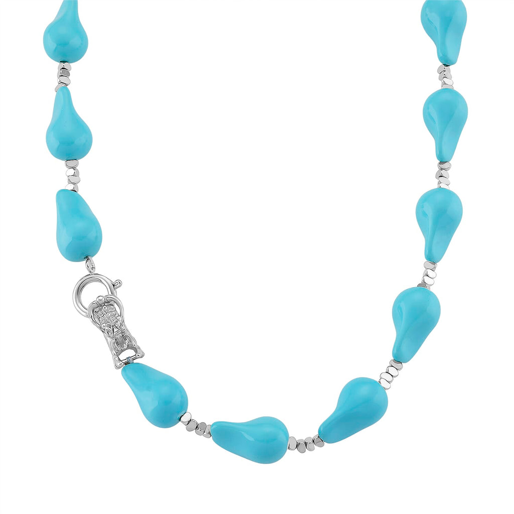 Sleeping Beauty Colour Shell Pearl Beads Necklace (Size - 20)