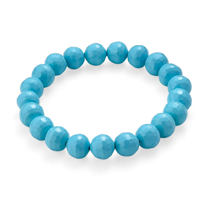 Sleeping Beauty Colour Faceted Shell Pearl Bracelet (Stretchable) 110.00 Ct. 8335722 1
