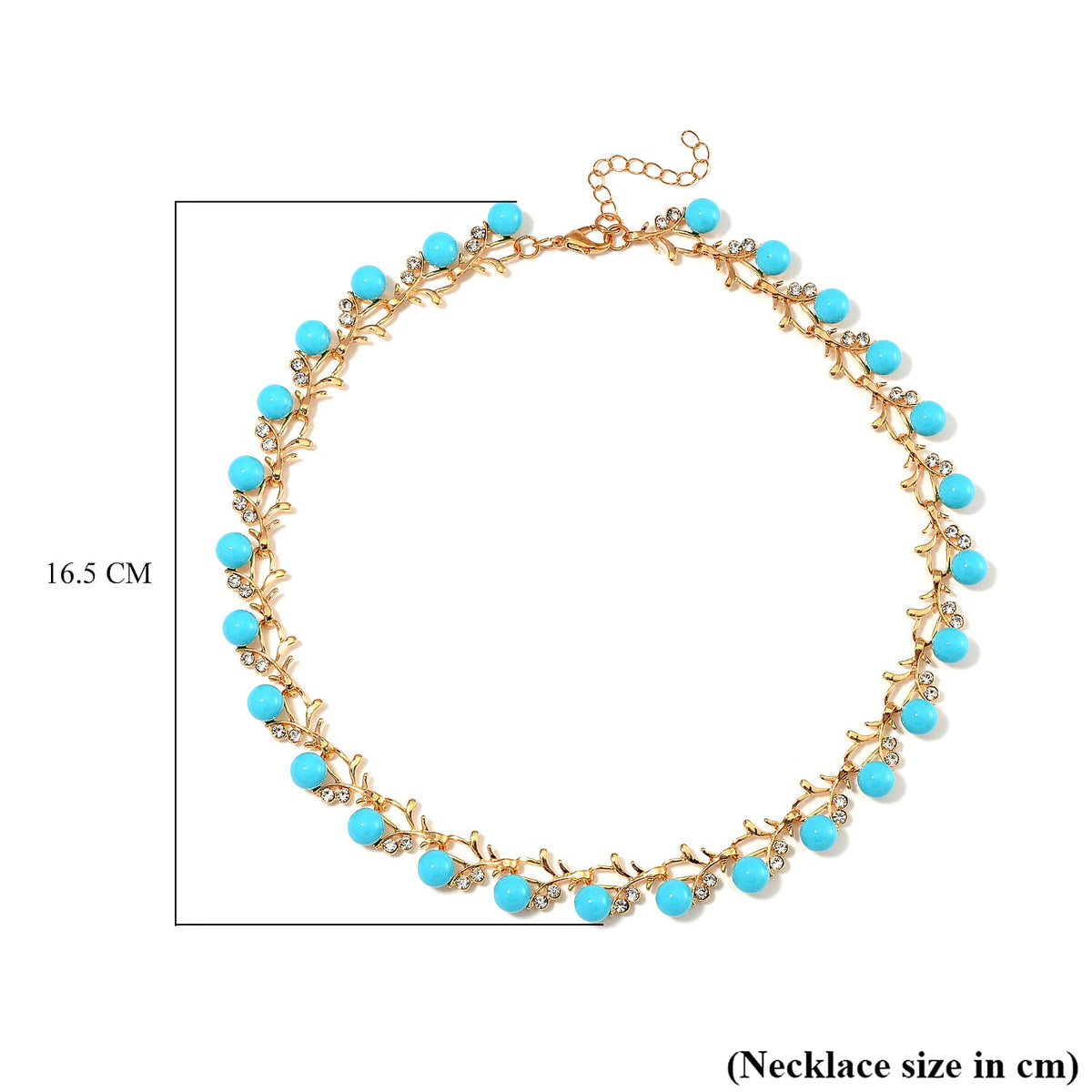 Sleeping Beauty Shell Pearl &amp; White Crystal Necklace (Size - 18-2 Ext) in Yellow Tone 100.20 Ct. 7818679 9