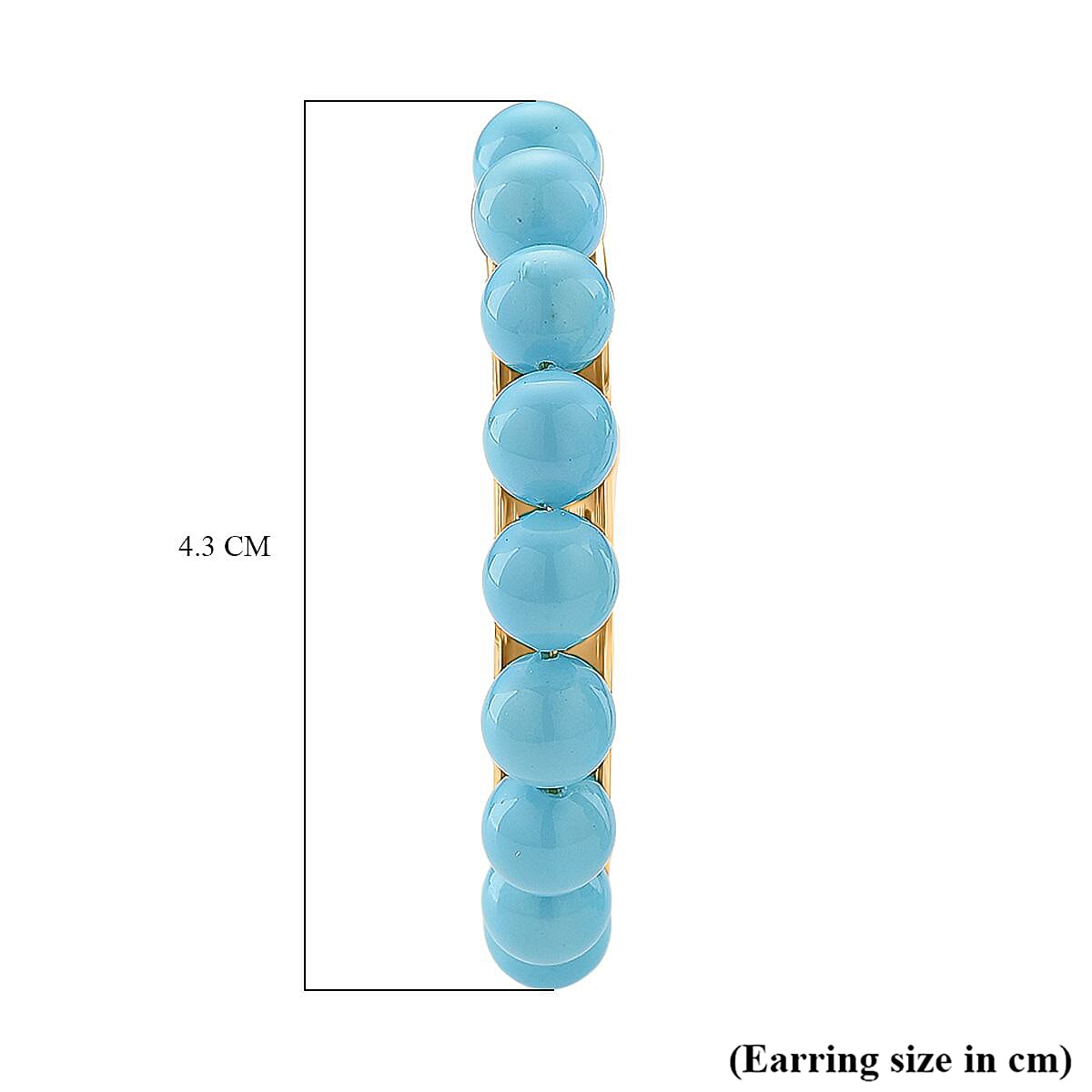 Sleeping Beauty Colour Shell Pearl Earrings with Push Backs in Yellow Gold Plated 20.00 Ct. 8162546 12
