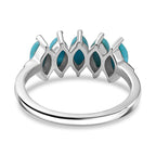 Arizona Sleeping Beauty Turquoise 5 Stone Ring in Platinum Overlay Sterling Silver 1.30 Ct