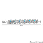 Sleeping Beauty Turquoise Bracelet (Size - 8) with T-Bar Clasp Sterling Silver 4.40 Ct, Silver Wt. 50.92 Gms.