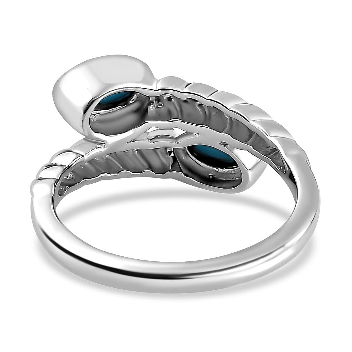 Arizona Sleeping Beauty Turquoise Bypass Ring in Platinum Overlay Sterling Silver 7746172 4