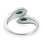 Arizona Sleeping Beauty Turquoise Bypass Ring in Platinum Overlay Sterling Silver