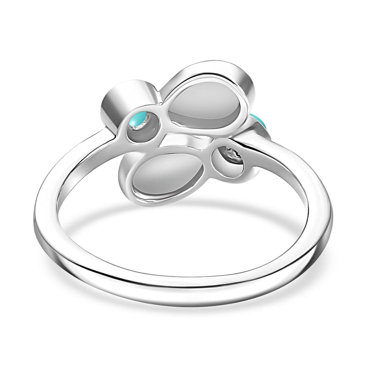Arizona Sleeping Beauty Turquoise Bypass Ring in Rhodium Overlay Sterling Silver 7811755 5