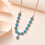 Arizona Sleeping Beauty Turquoise Necklace (Size - 20) with Lobster Clasp in Platinum Overlay Sterling Silver