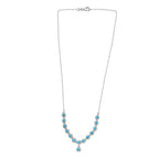 Arizona Sleeping Beauty Turquoise Necklace (Size - 20) with Lobster Clasp in Platinum Overlay Sterling Silver