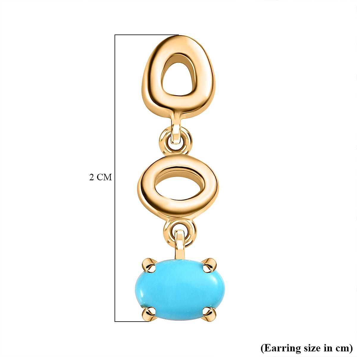 Arizona Sleeping Beauty Turquoise Dangle Earrings in 18K Yellow Gold Vermeil Plated Sterling Silver 7516809 6