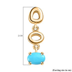Arizona Sleeping Beauty Turquoise Dangle Earrings in 18K Yellow Gold Vermeil Plated Sterling Silver