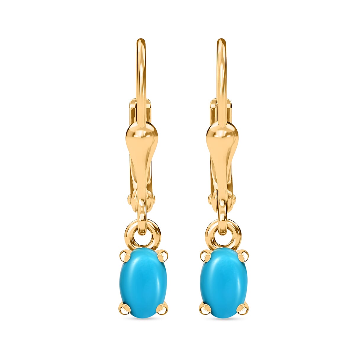Sleeping Beauty Turquoise Dangling Earring in 18K Vermeil Yellow Gold Plated Sterling Silver 7966478 0