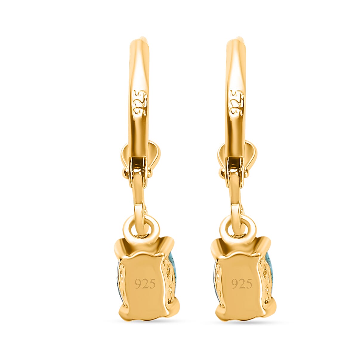 Sleeping Beauty Turquoise Dangling Earring in 18K Vermeil Yellow Gold Plated Sterling Silver 7966478 5