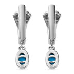 Arizona Sleeping Beauty Turquoise Dangle Earrings in Platinum Overlay Sterling Silver