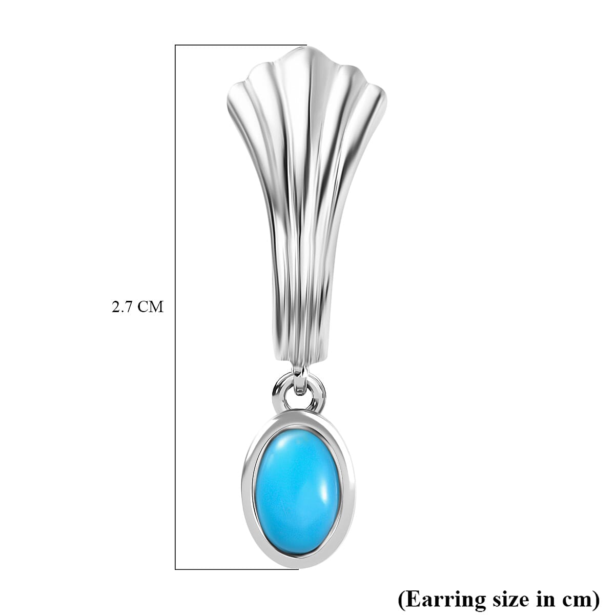Arizona Sleeping Beauty Turquoise Dangle Earrings in Platinum Overlay Sterling Silver 7727383 6