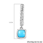 Arizona Sleeping Beauty Turquoise Dangle Earrings in Platinum Overlay Sterling Silver 1.64 Ct, Silver Wt. 5.55 Gms