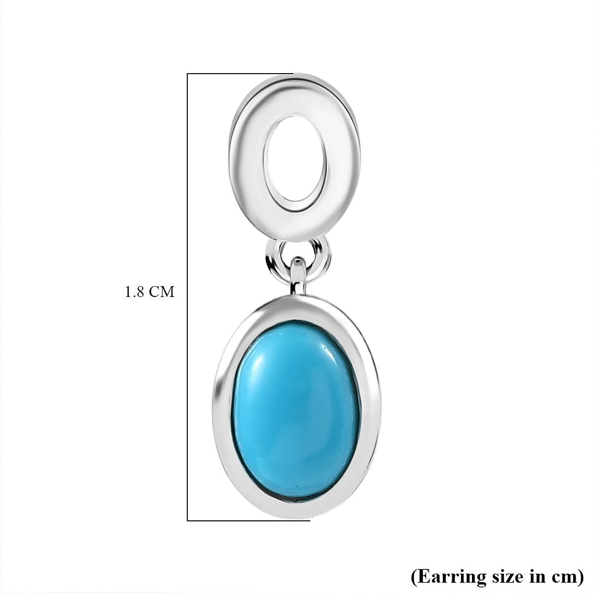 Sleeping Beauty Turquoise Dangling Earring with Push Back in Rhodium Overlay Sterling Silver 1.68 Ct. 8050999 6