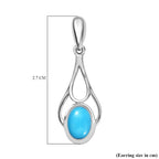 Sleeping Beauty Turquoise  Dangling Earring in Rhodium Overlay Sterling Silver 1.60 ct  1.680  Ct.