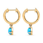 Arizona Sleeping Beauty Turquoise Dangling Earrings (with Clasp) in 18K Vermeil Yellow Gold Plated Sterling Silver 2.194  Ct.