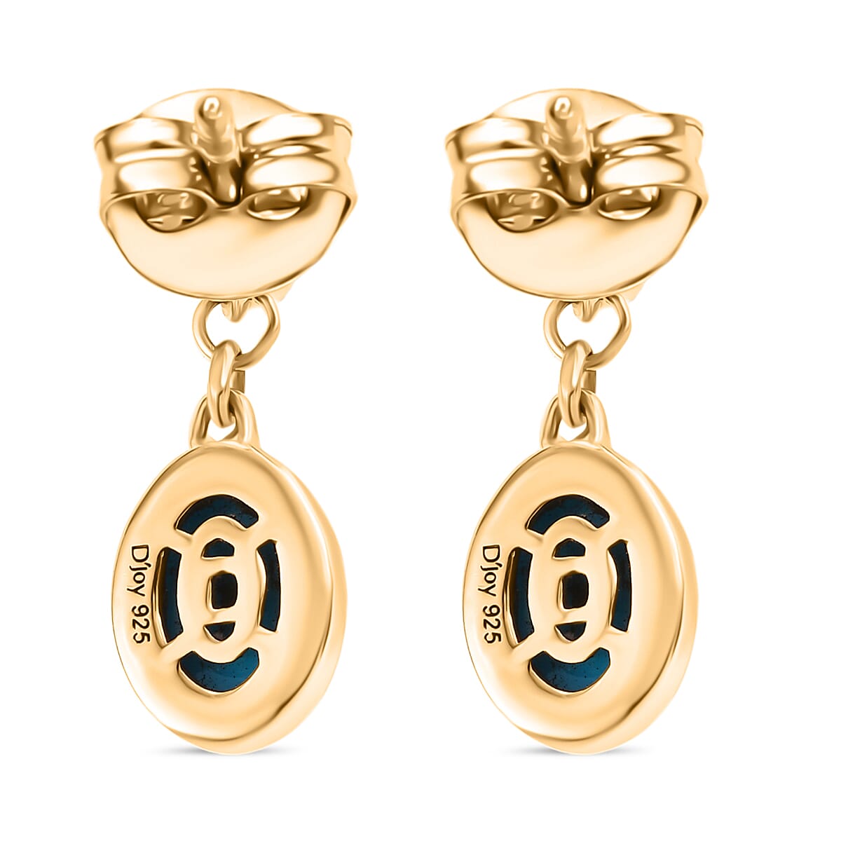 Sleeping Beauty Turquoise Dangling Earring with Push Back in Yellow Gold Plated Sterling Silver 1.63 Ct. 8221309 6