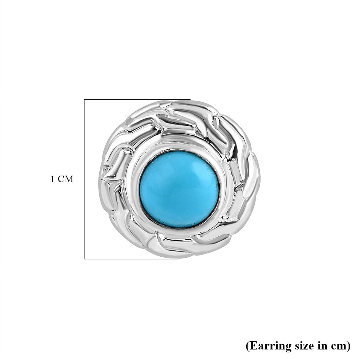 Royal Bali Collection - Handmade Sleeping Beauty Turquoise Earring with Push Back Sterling Silver 7924075 5