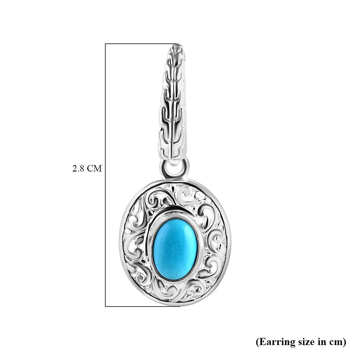 Royal Bali Collection - Handmade Sleeping Beauty Turquoise Earring with Push Back Sterling Silver 1.56 Ct. 7924017 5