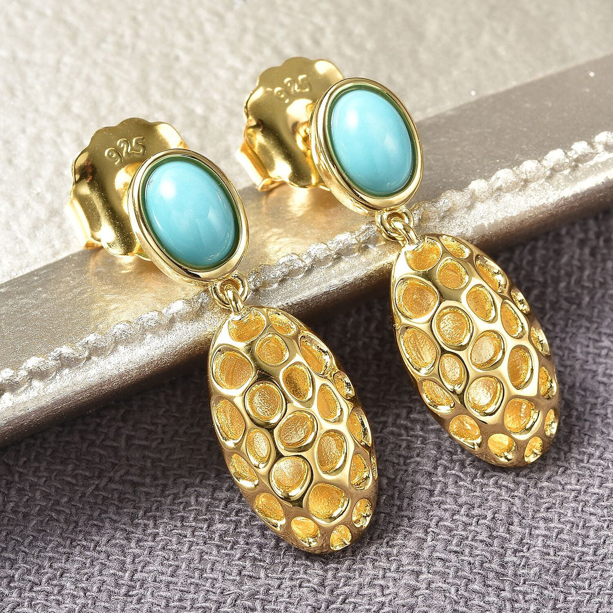Sleeping Beauty Turquoise Earring  Sterling Silver 1.50 ct  1.500  Ct. 3880985 2
