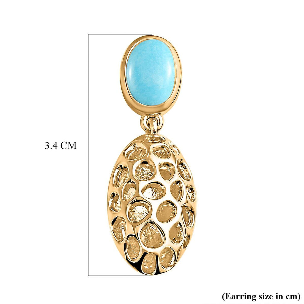 Sleeping Beauty Turquoise Earring  Sterling Silver 1.50 ct  1.500  Ct.