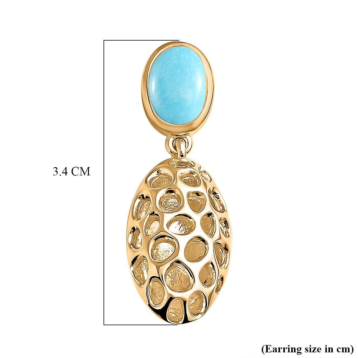 Sleeping Beauty Turquoise Earring  Sterling Silver 1.50 ct  1.500  Ct. 3880985 5
