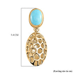 Sleeping Beauty Turquoise Earring  Sterling Silver 1.50 ct  1.500  Ct.