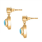Arizona Sleeping Beauty Turquoise & Emerald Earrings in 18K Gold Vermeil Sterling Silver 1.44 Ct