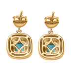 Arizona Sleeping Beauty Turquoise & Emerald Earrings in 18K Gold Vermeil Sterling Silver 1.44 Ct