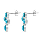 Arizona Sleeping Beauty Turquoise Dangle Earrings in Platinum Overlay Sterling Silver 1.91 Ct