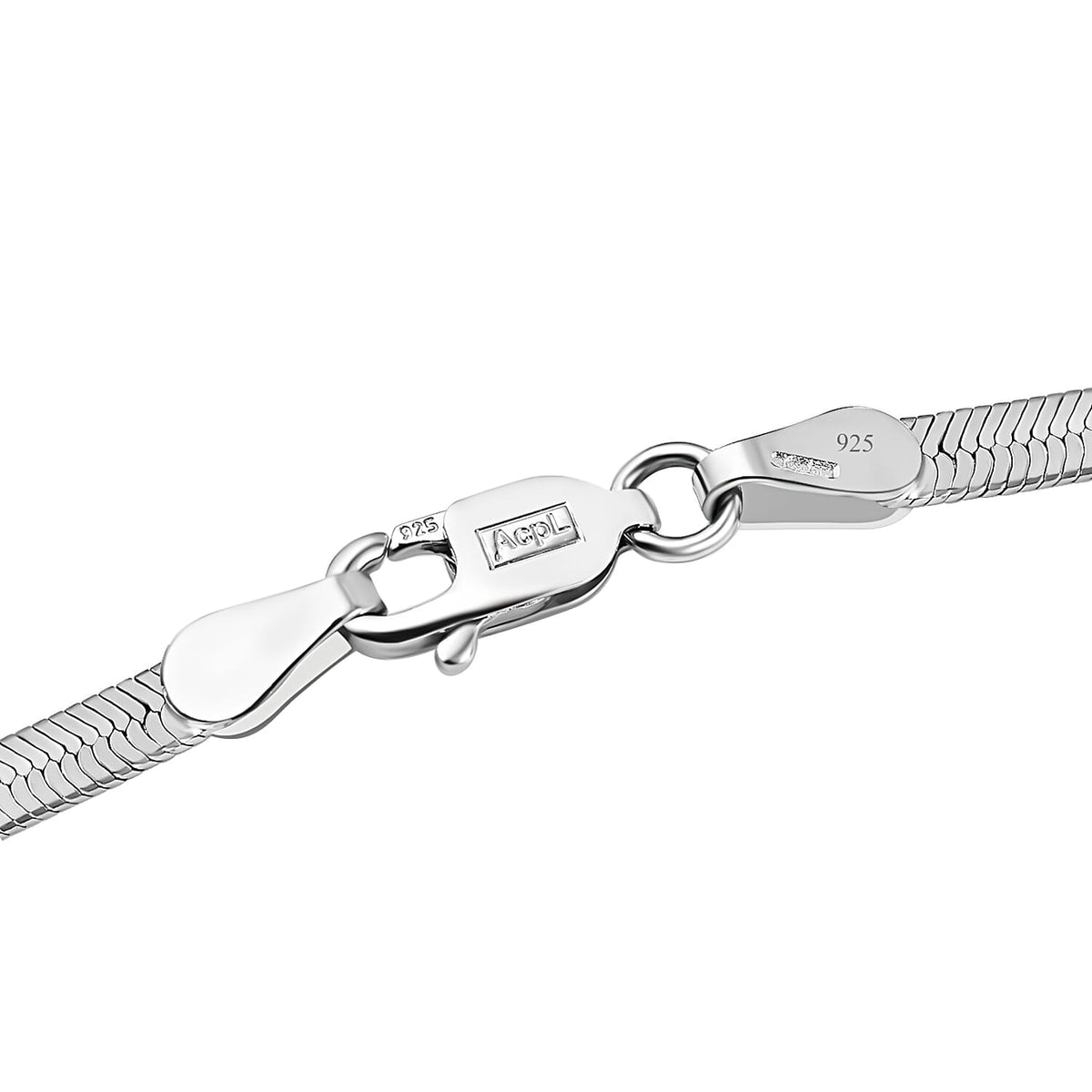 Designer Inspired - Sleeping Beauty Turquoise Herringbone Necklace (Size - 20) in Platinum Overlay Sterling Silver 7710581 4