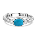 Arizona Sleeping Beauty Turquoise Ring in Platinum Overlay Sterling Silver