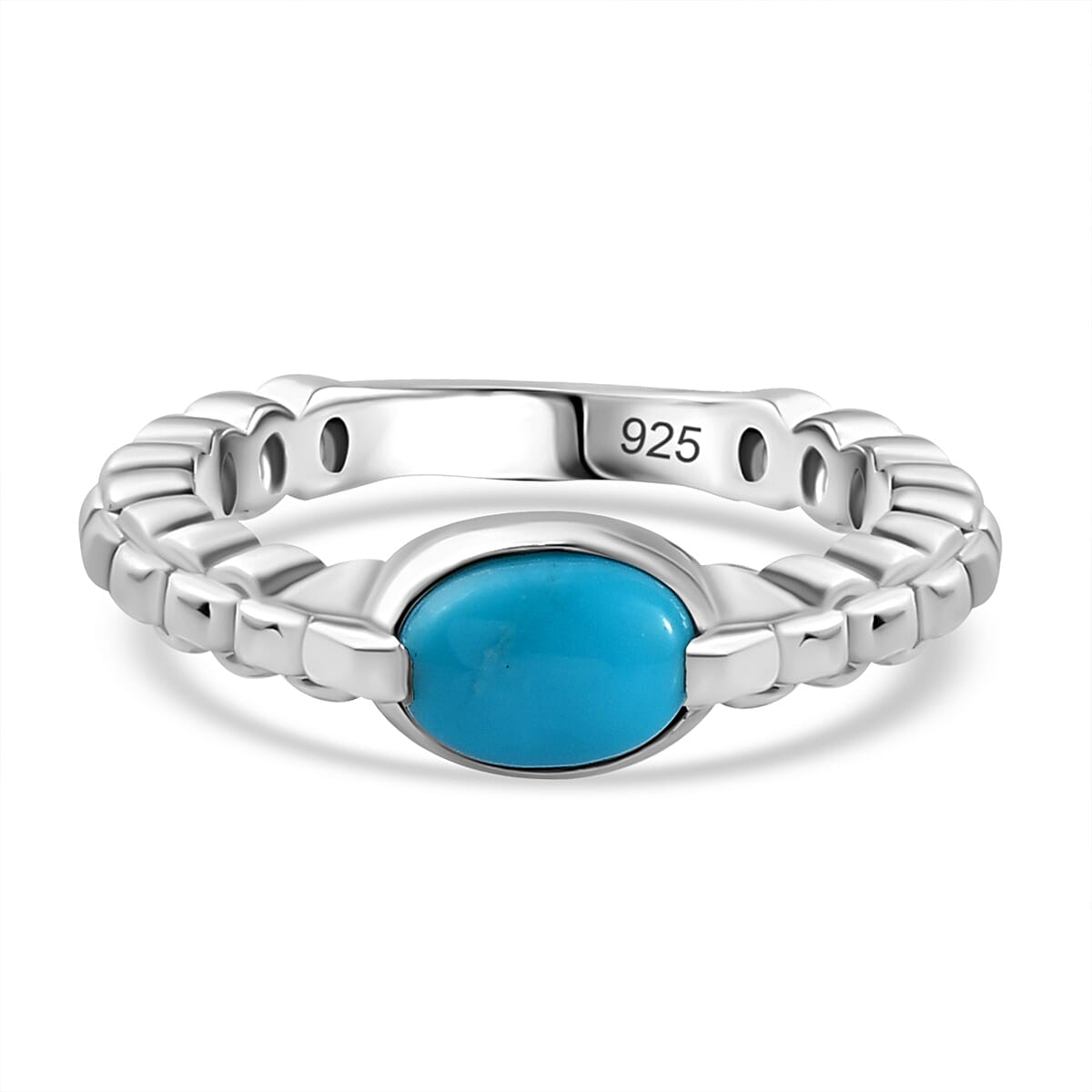 Arizona Sleeping Beauty Turquoise Ring in Platinum Overlay Sterling Silver 7723222 0