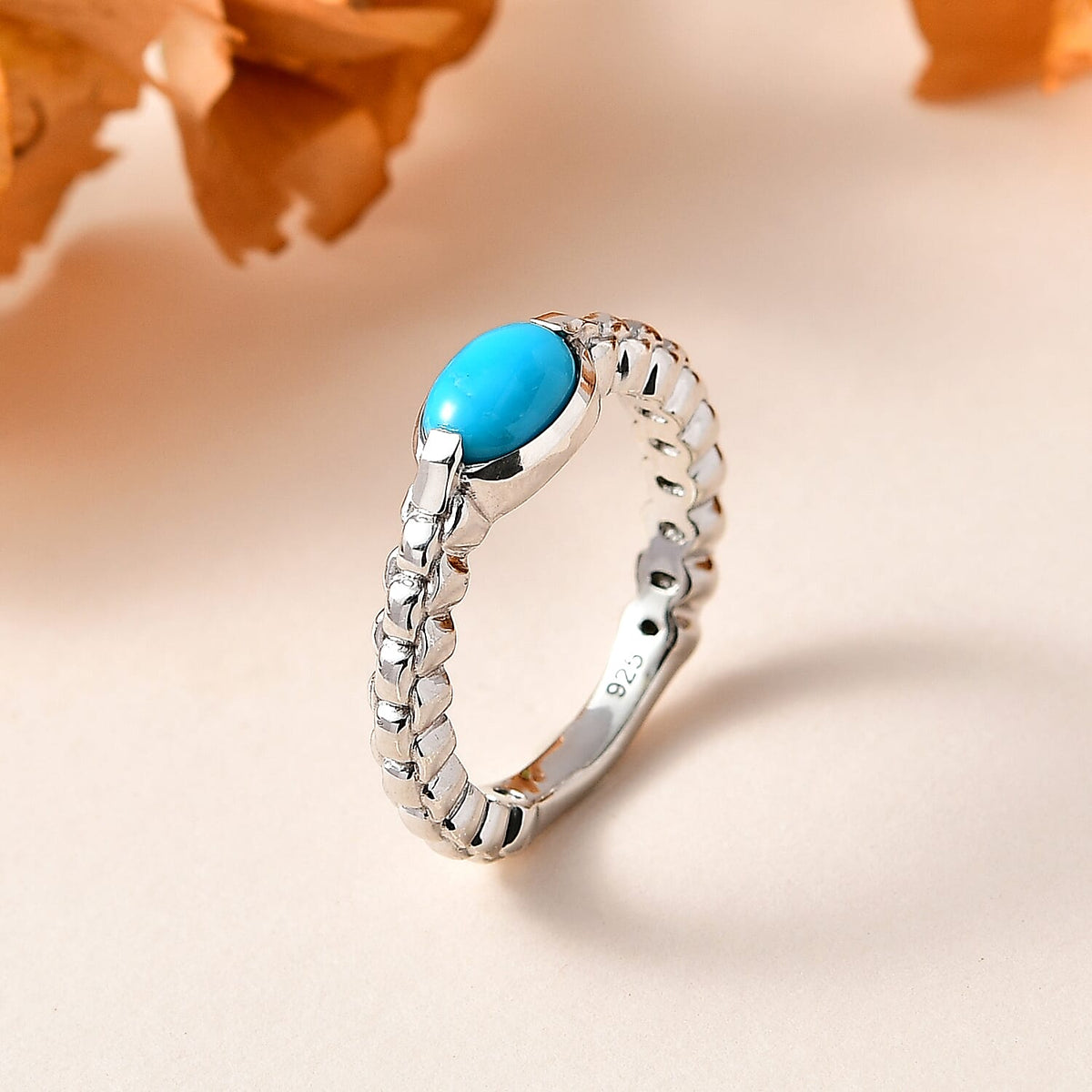 Arizona Sleeping Beauty Turquoise Ring in Platinum Overlay Sterling Silver 7723222 1