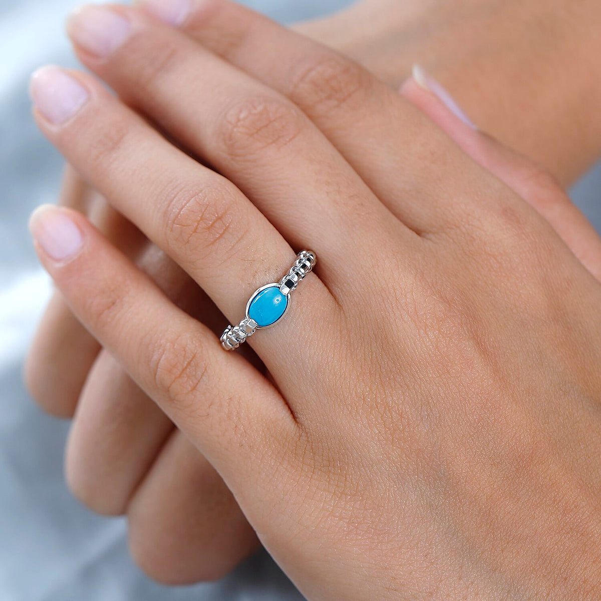 Arizona Sleeping Beauty Turquoise Ring in Platinum Overlay Sterling Silver 7723222 2