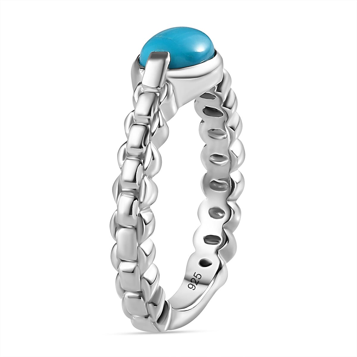 Arizona Sleeping Beauty Turquoise Ring in Platinum Overlay Sterling Silver 7723222 3